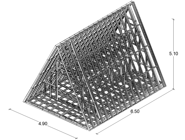 A-frame house structure exterior view