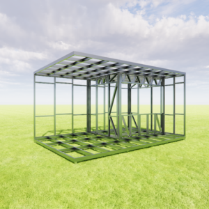 Light Metal Kiosk Structure showcasing its robust design and customizable exterior.