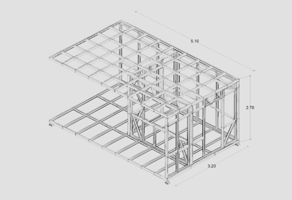 Light Metal Kiosk Structure showcasing its robust design and customizable exterior.